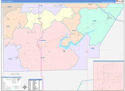 De Witt County, IL Wall Map Color Cast Style 2026
